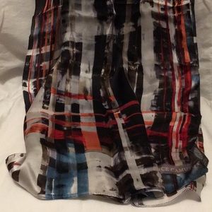 Vince Camuto Multicolored Oblong 100% Silk Scarf